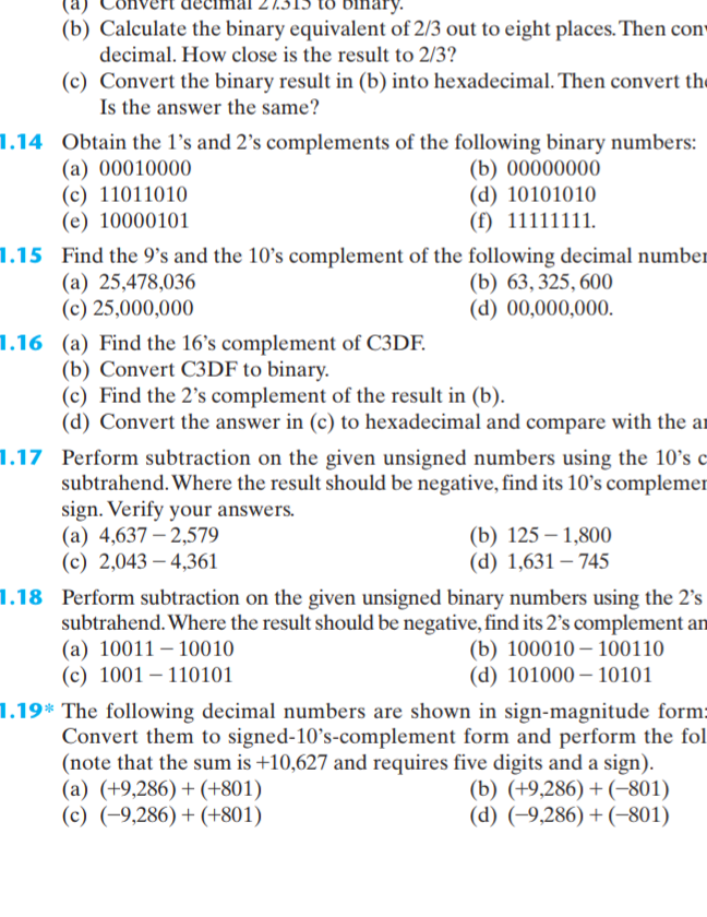 Solved (b) ﻿Calculate the binary equivalent of 23 ﻿out to | Chegg.com