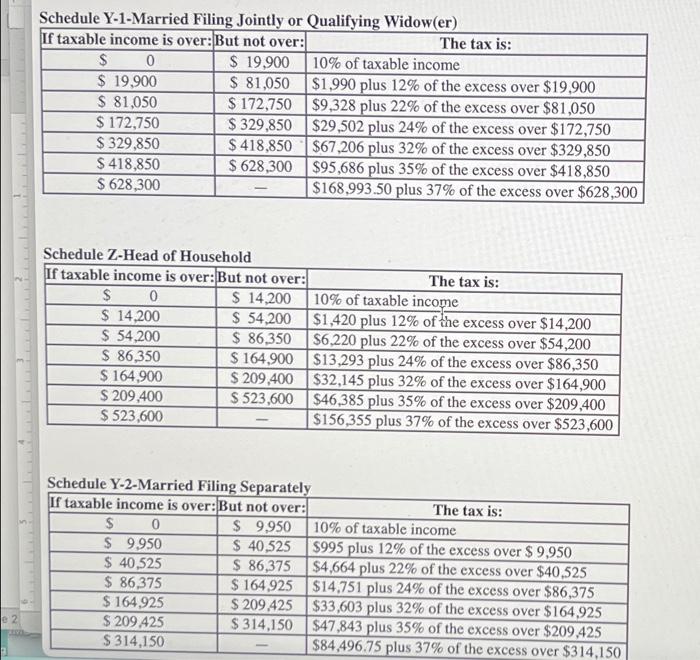 Solved 2021 Tax Rate Schedules Individuals Schodele