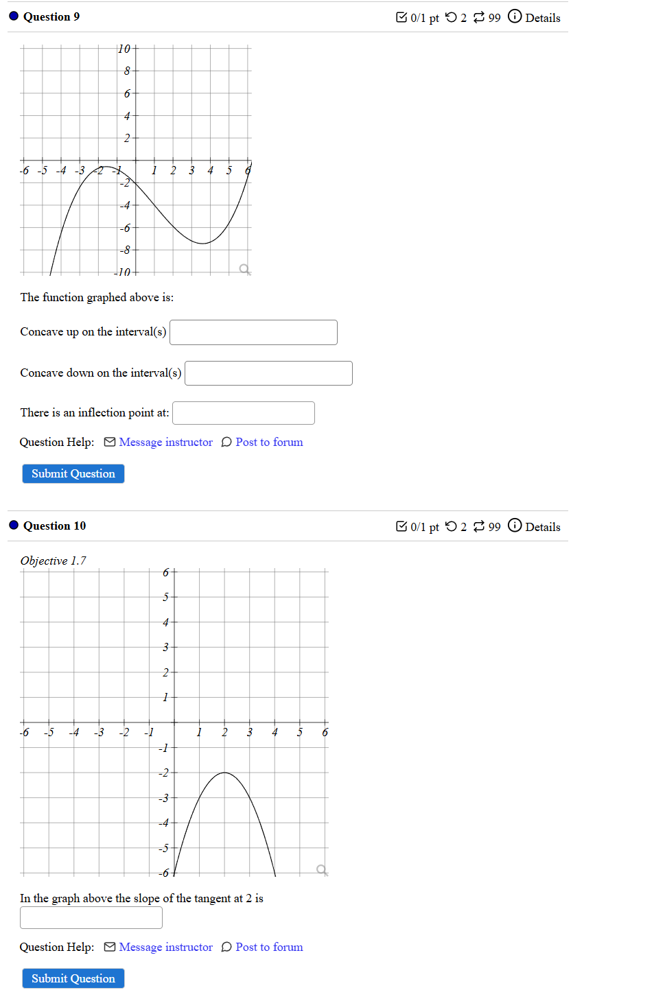 Solved The function graphed above is:Concave up on ﻿the | Chegg.com