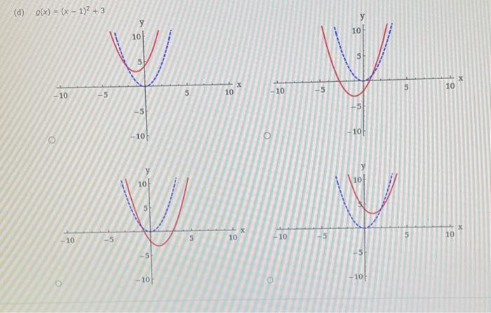 Solved Use the graph of y=x2 (in blue) to graph the | Chegg.com