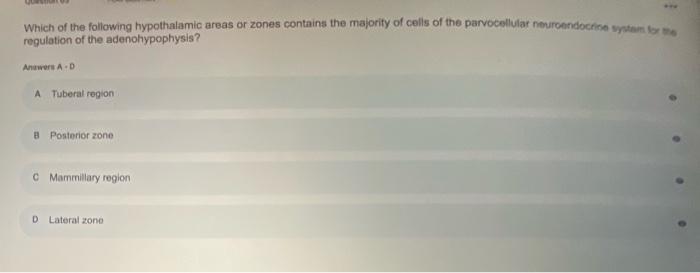 Which of the following hypothalamic areas or zones contains the majority of cells of the parvocellular neuroendocrine system