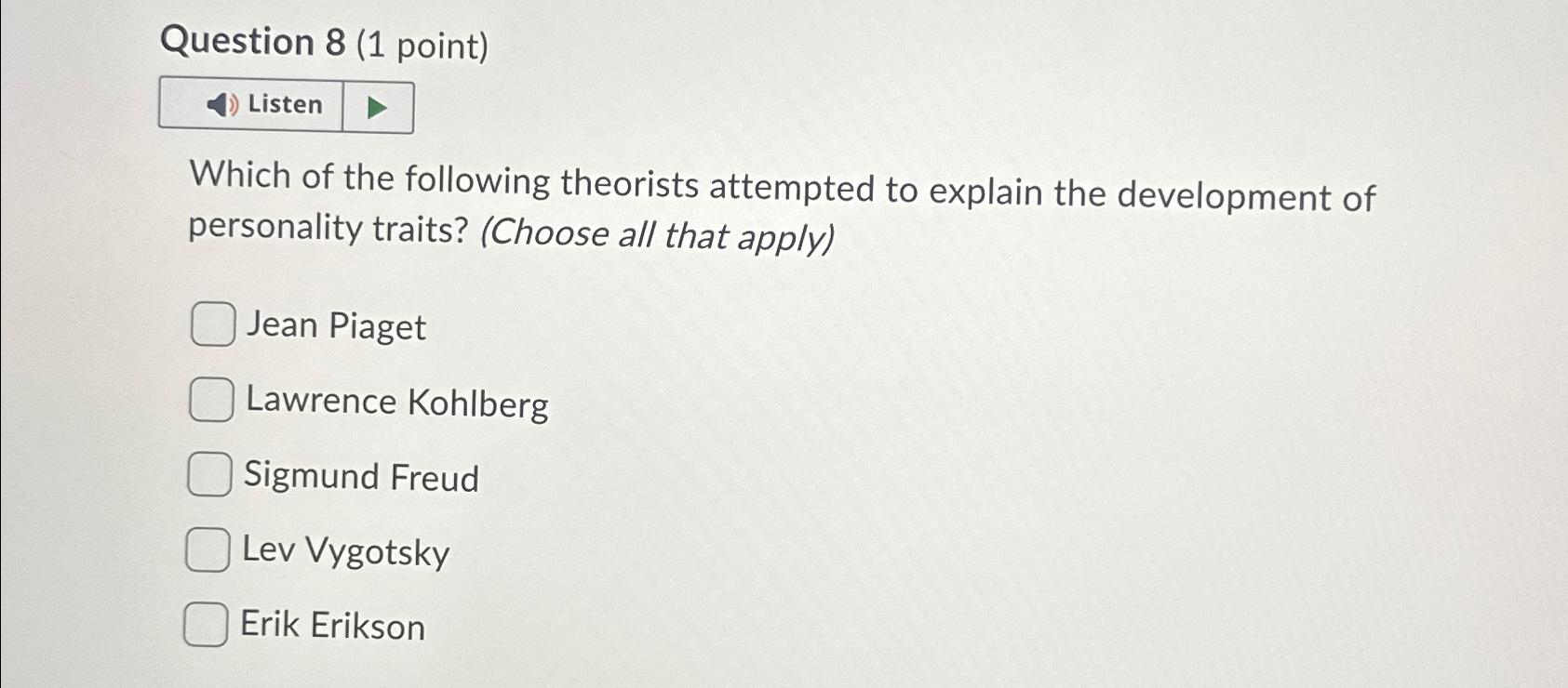 Solved Question 8 1 point ListenWhich of the following Chegg