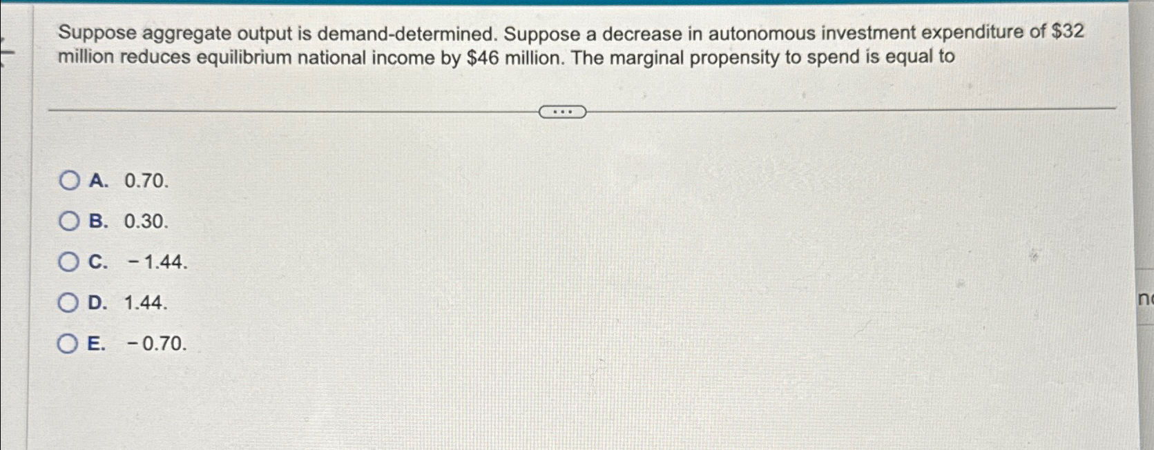 Solved Suppose Aggregate Output Is Demand-determined. | Chegg.com