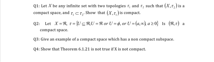 Solved Exercises 6.2 1. Let R Have The Usual Topology And | Chegg.com ...