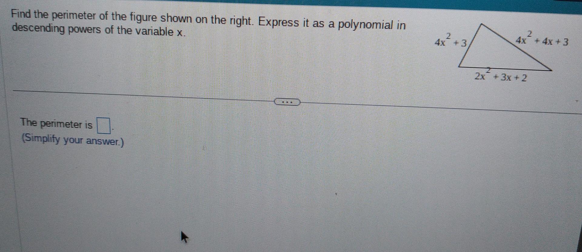 Solved Find the perimeter of the figure shown on the right. | Chegg.com