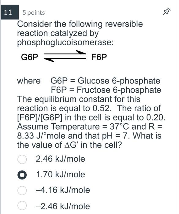 Solved 5 points Consider the following reversible reaction | Chegg.com