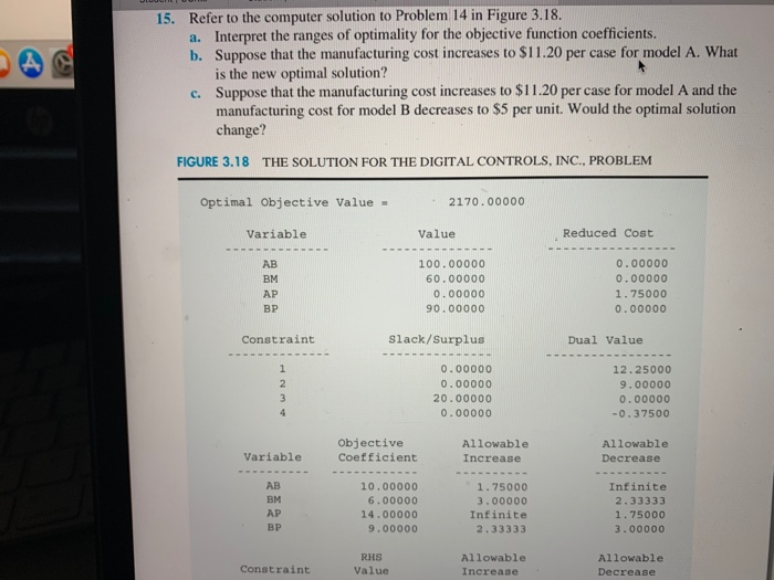 Solved Refer to the computer solution to Problem 14 in | Chegg.com