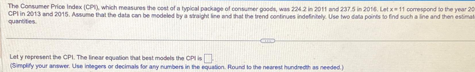 Solved The Consumer Price Index (CPI), ﻿which measures the | Chegg.com