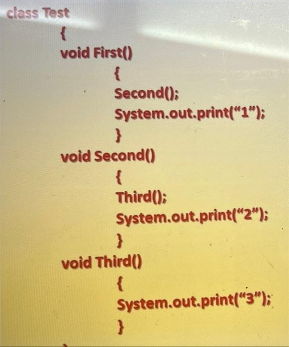 Solved java coding question: What will be the output of | Chegg.com image.
