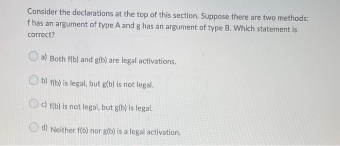 Solved Throughout This Section, A Is A Class And B Is A New | Chegg.com