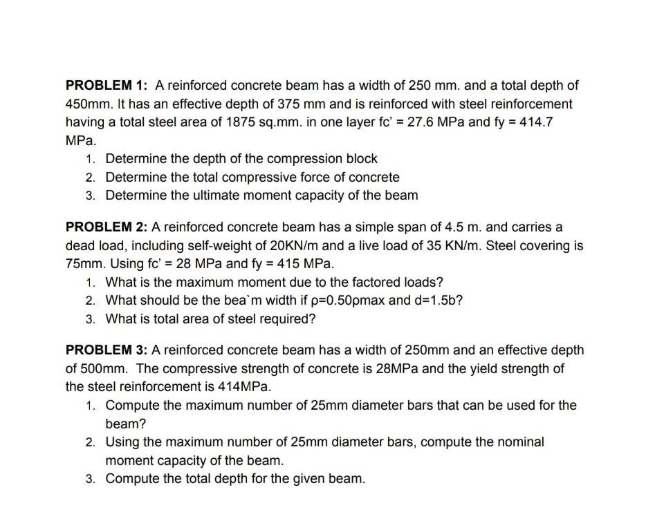 solved-problem-1-a-reinforced-concrete-beam-has-a-width-of-chegg