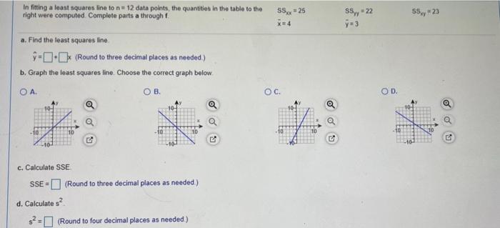 Solved In fitting a least squares line to n = 8 data points, | Chegg.com