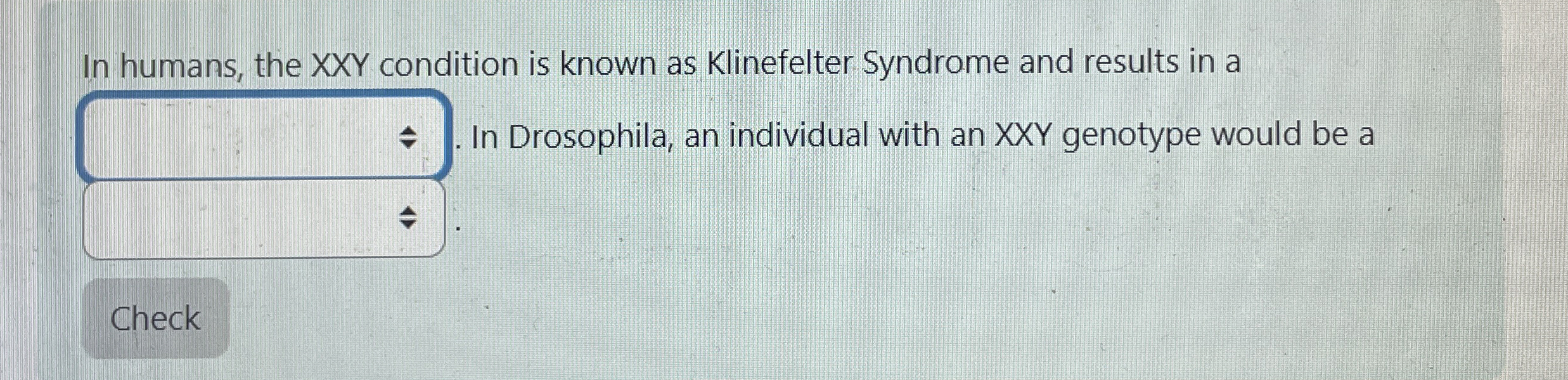 Solved In humans, the XXY condition is known as Klinefelter