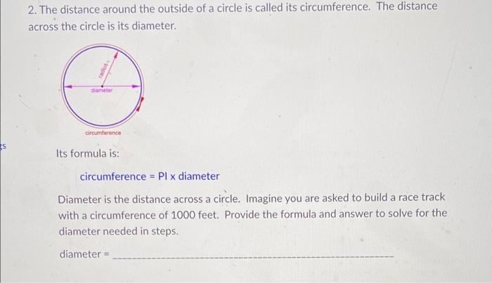 distance around the outside of a circle is called what