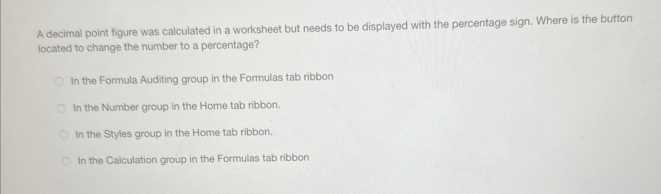 Solved A decimal point figure was calculated in a worksheet | Chegg.com