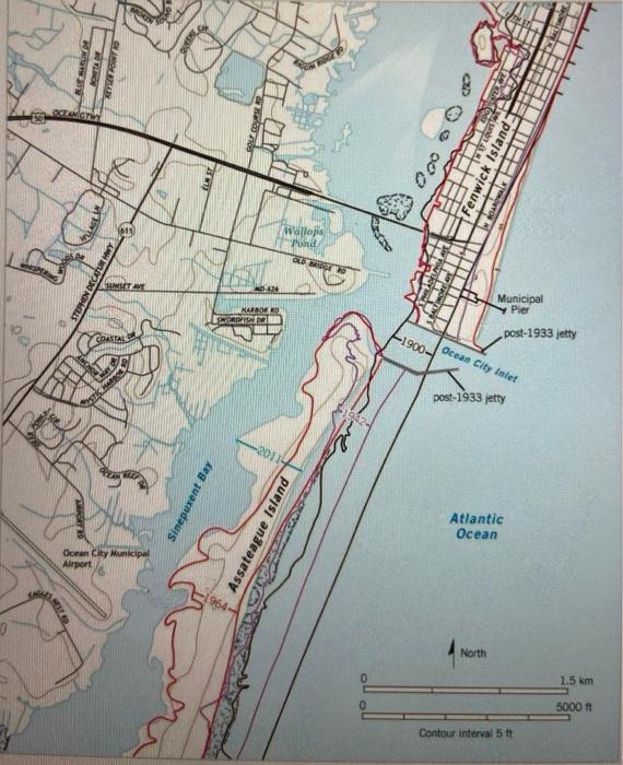 Solved Notice from the 2011 position of Assateague Island | Chegg.com