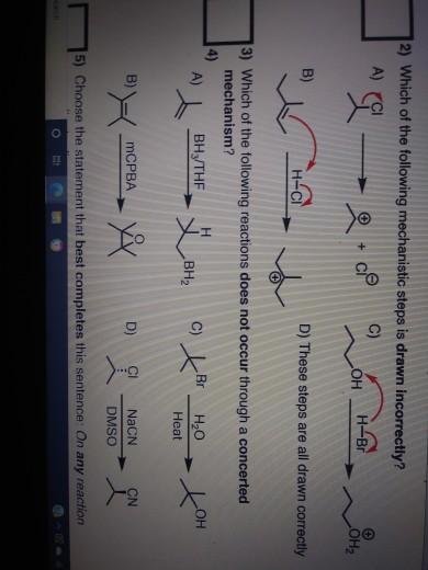 Solved 2) Which of the following mechanistic steps is drawn | Chegg.com