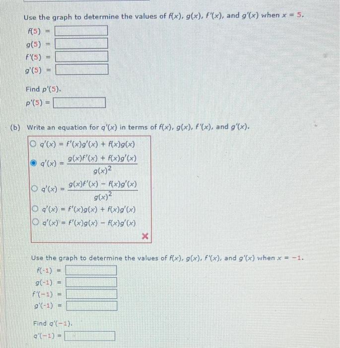 Solved Consider the following. p(x)=f(x)g(x)q(x)=g(x)f(x)