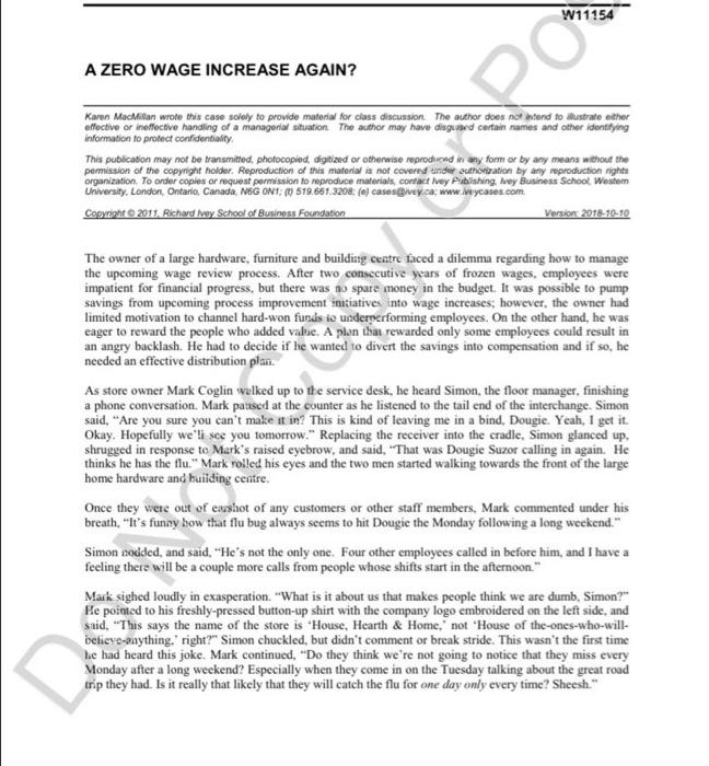 a zero wage increase again case study pdf