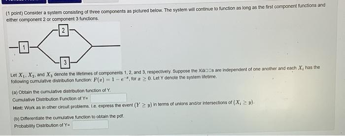 Solved (1 point) Consider a system consisting of three | Chegg.com