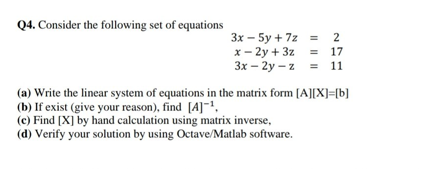 Solved -2 X1 – 2x2 + 3x3 -- X1 + X2 – 2x3 2x1 - X2 + 3x3 3 = | Chegg.com