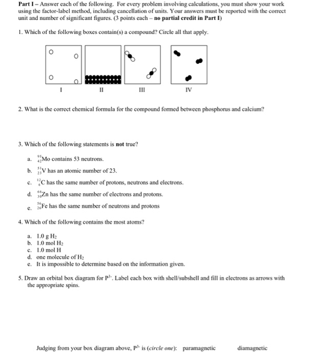 Solved Part I Answer Each Of The Following For Every P Chegg Com