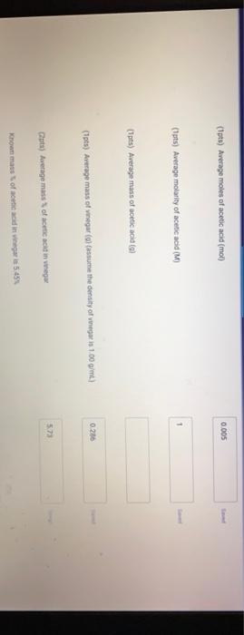 Solved Table 2. Titration data Trial 1 Tria 3 Trial 2 173 | Chegg.com