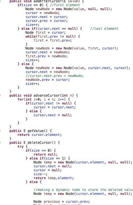Solved JAVA: The task is to create a Doubly Linked Circular | Chegg.com