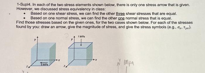Solved 1-Sup14. In each of the two stress elements shown | Chegg.com