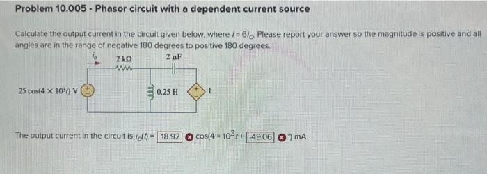 Solved Calculate the output current in the circuit given | Chegg.com