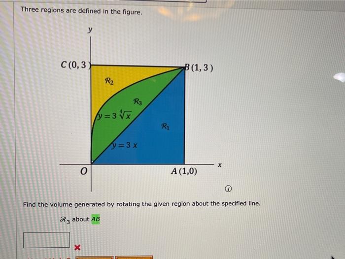 Solved Three Regions Are Defined In The Figure. у C(0,3 | Chegg.com