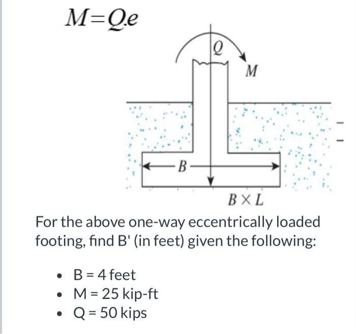 Solved For The Above One-way Eccentrically Loaded Footing, | Chegg.com