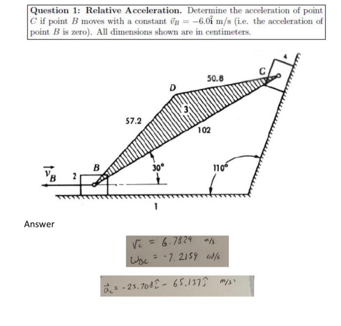 Solved Question 1: Relative Acceleration. Determine the | Chegg.com