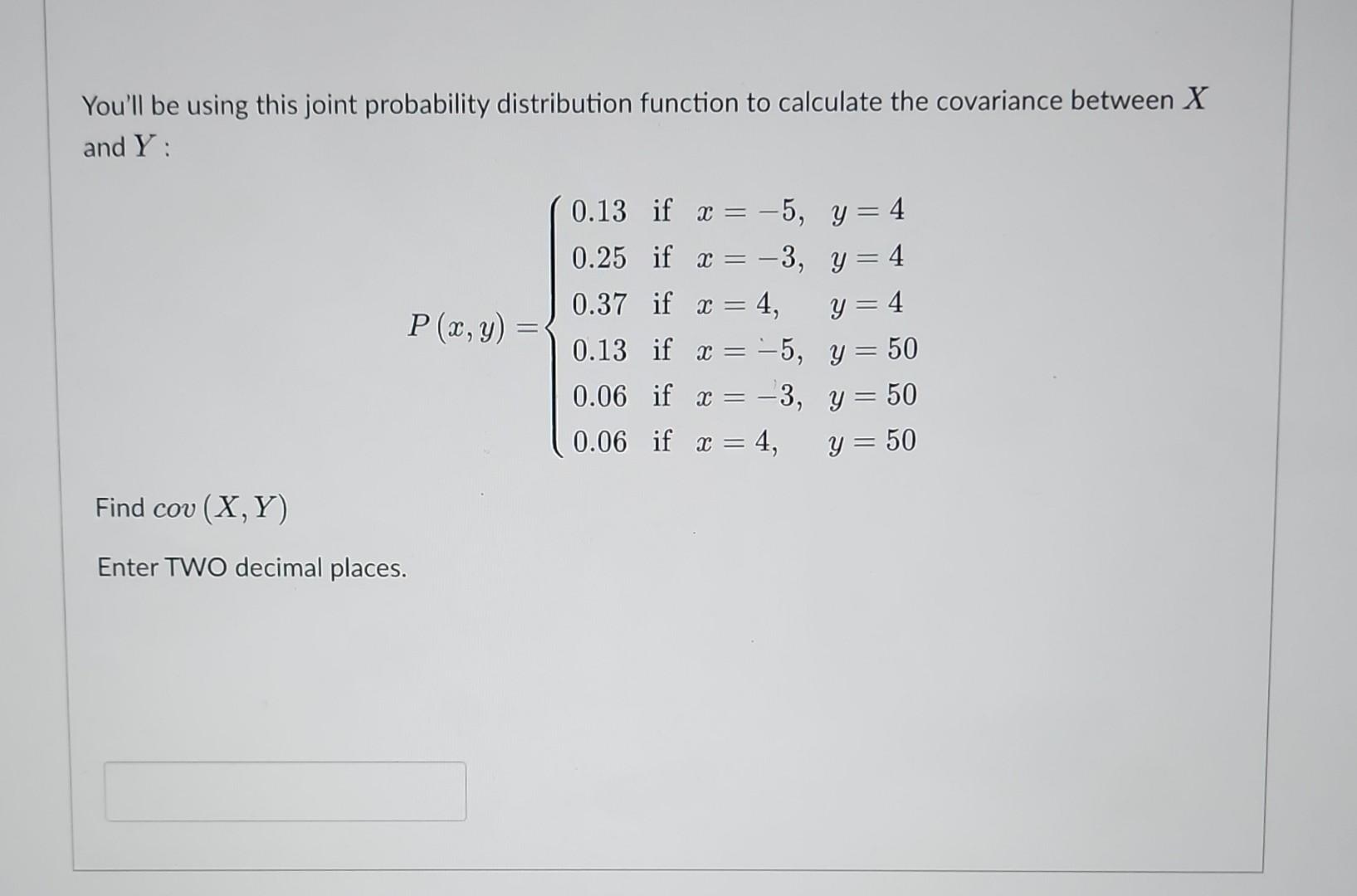 Solved You'll be using this joint probability distribution | Chegg.com
