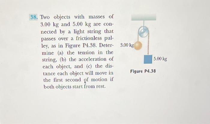 Solved 8. Two objects with masses of 3.00 kg and 5.00 kg are | Chegg.com