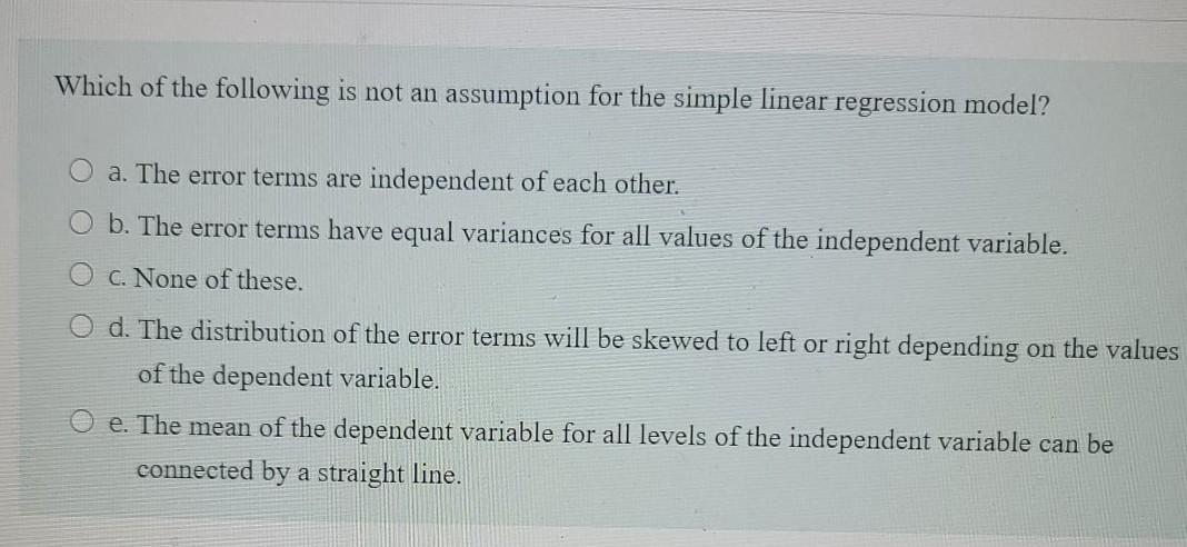 Solved In regression analysis, which of the following is NOT