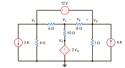 Solved: Use nodal analysis to find V1, V2, V3, and V4 in the ci ...