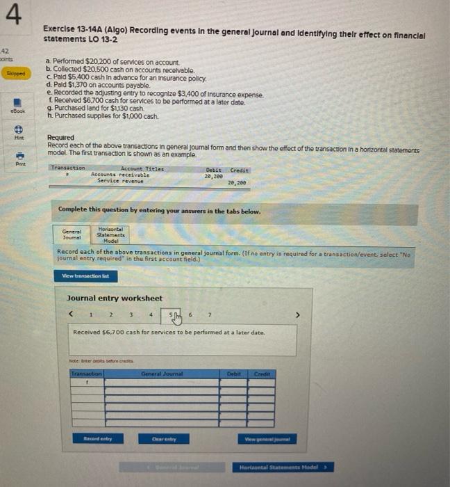 Solved Record Each Of The Above Transactions In General | Chegg.com