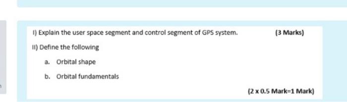 Solved (3 Marks) 1) Explain the user space segment and | Chegg.com
