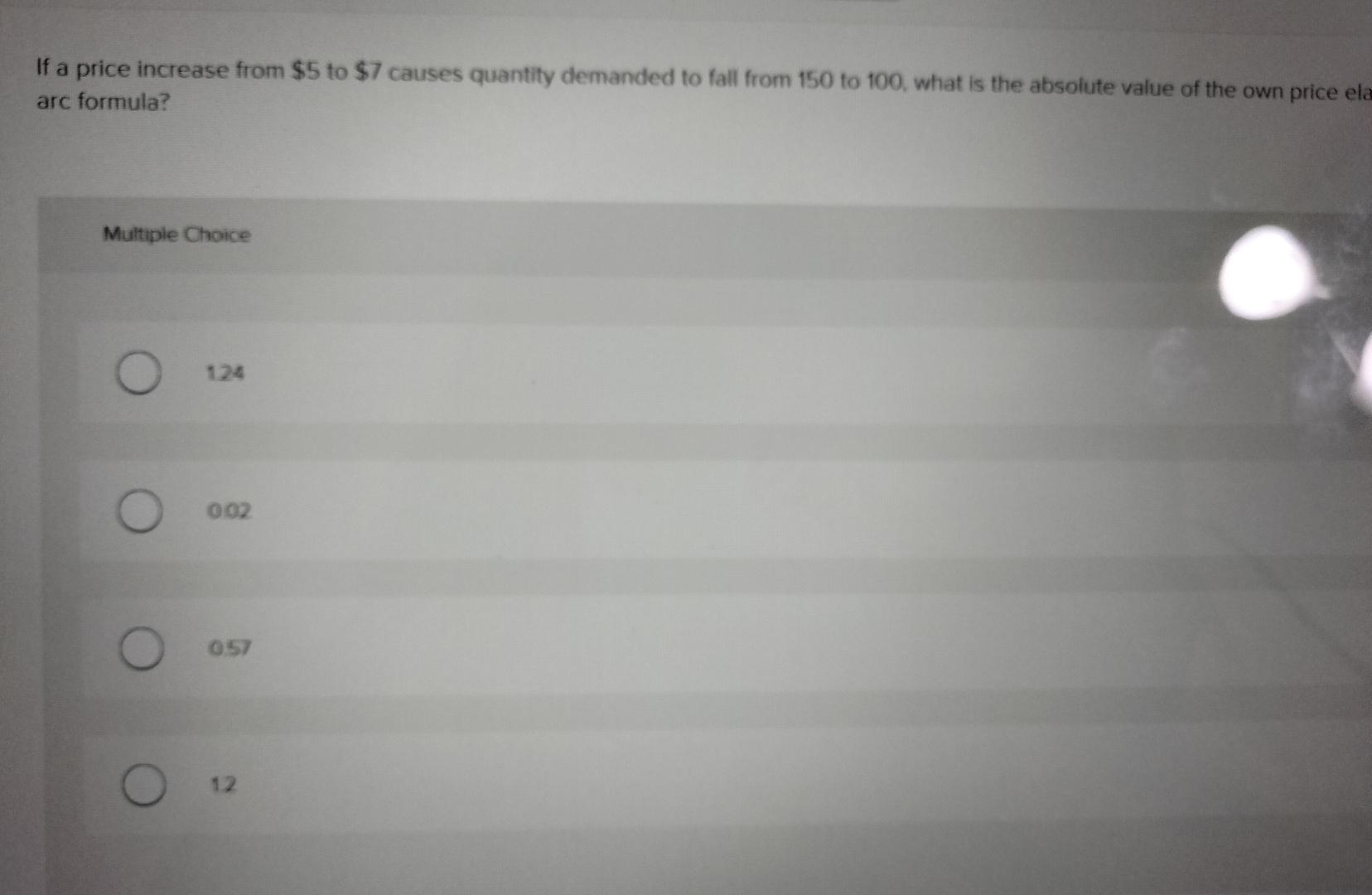 Solved If a price increase from $5 ﻿to $7 ﻿causes quantity | Chegg.com