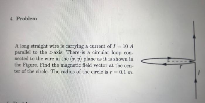 Solved 4. Problem A long straight wire is carrying a current | Chegg.com