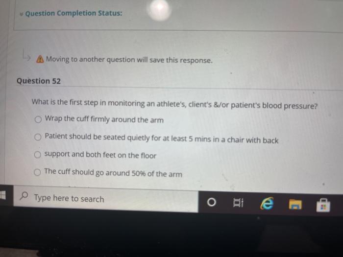 Question Completion Status: A Moving to another question will save this response. Question 52 What is the first step in monit