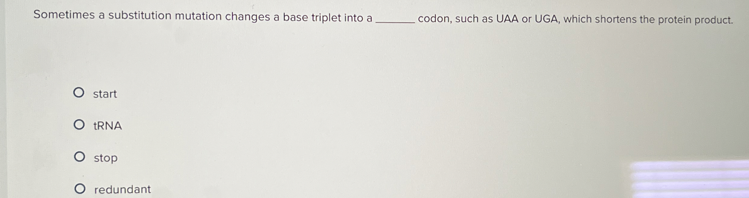 Solved Sometimes a substitution mutation changes a base | Chegg.com