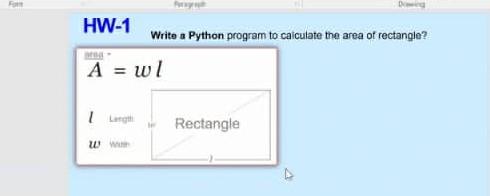 Solved HW-1 Write a Python program to calculate the area of | Chegg.com