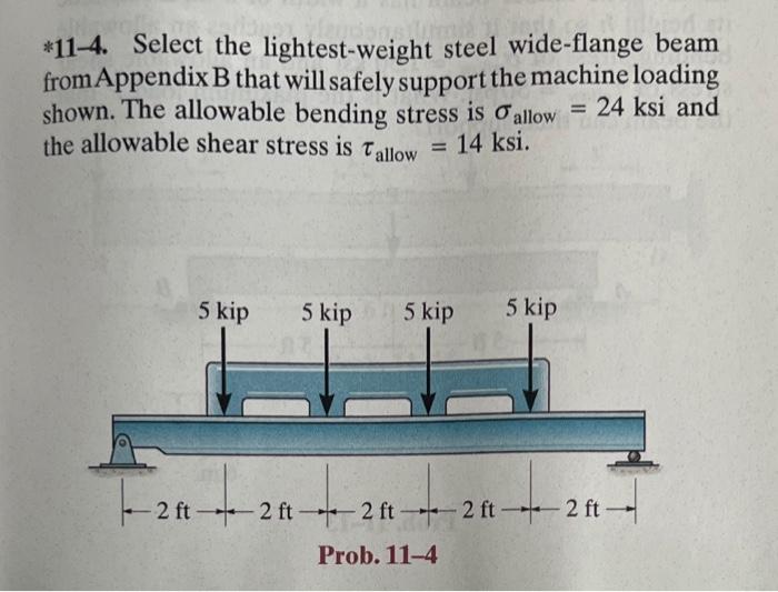 Solved *114. Select the lightestweight steel wideflange