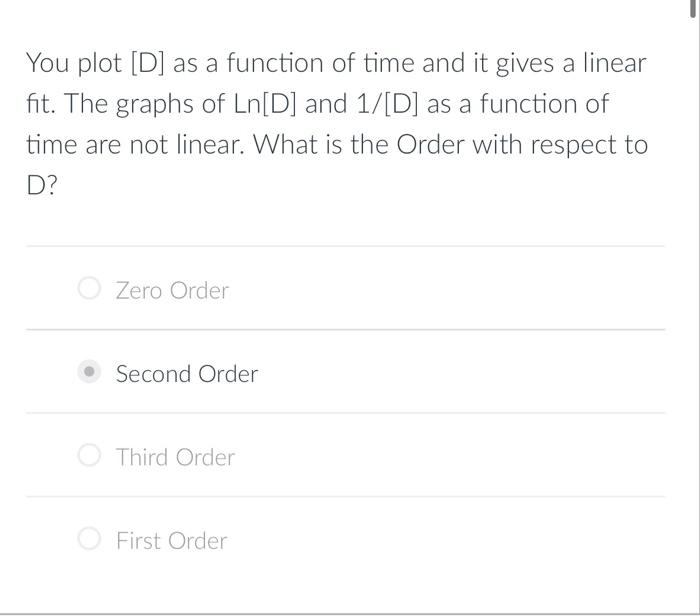 You plot [D] as a function of time and it gives a | Chegg.com