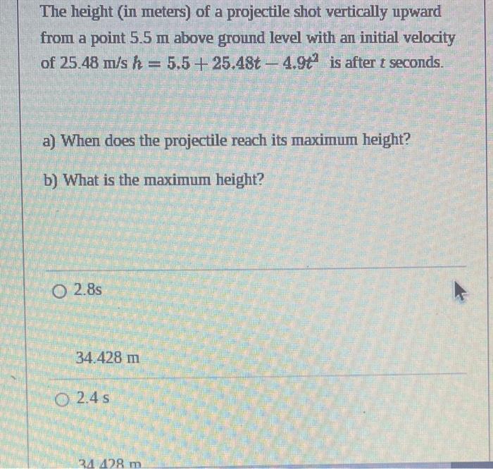 solved-the-height-in-meters-of-a-projectile-shot-chegg