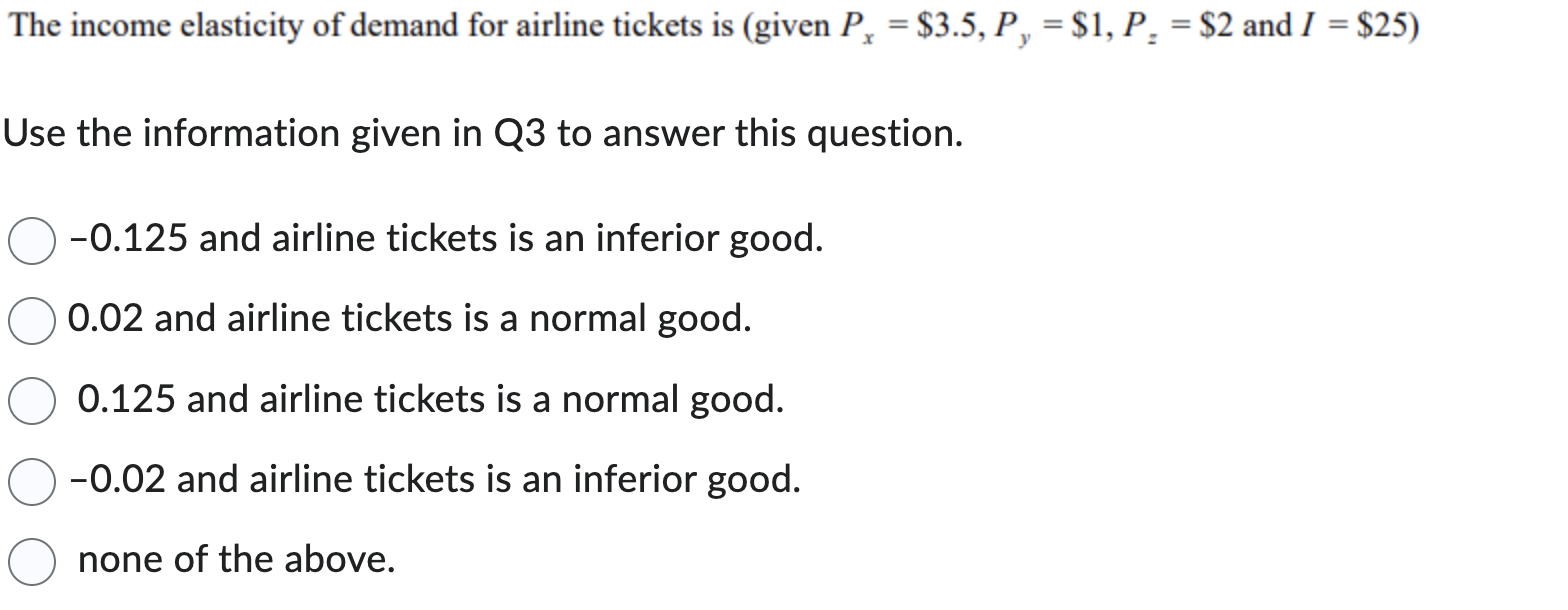 Solved The elasticity of demand for airline tickets