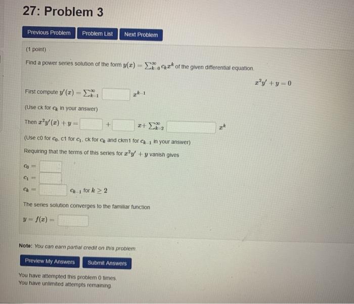 Solved 27: Problem 3 Previous Problem Problem List Next | Chegg.com