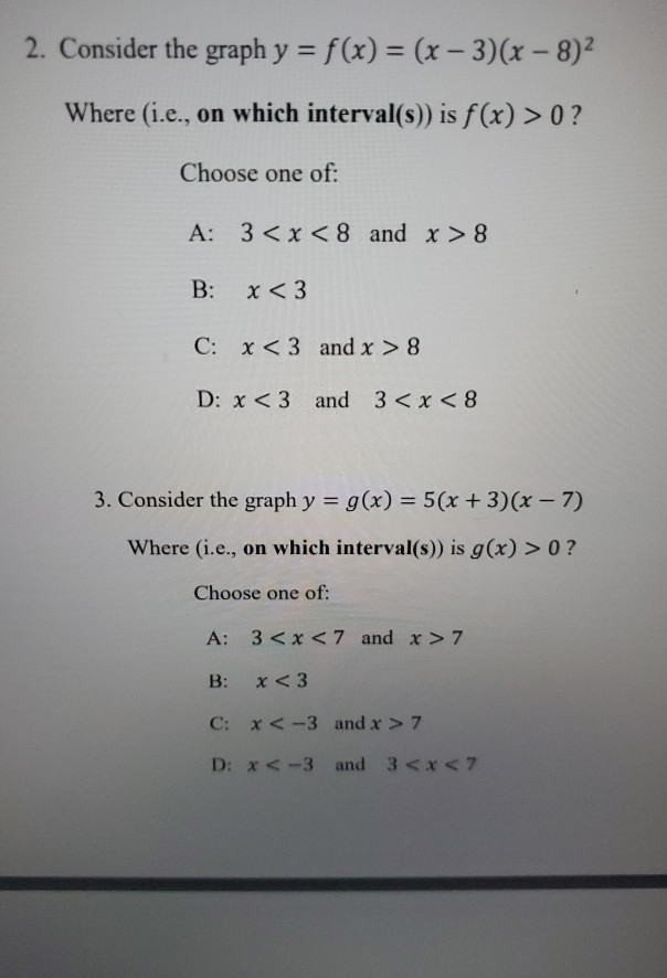 Solved 2 Consider The Graph Y F X X 3 X 8 2 W Chegg Com